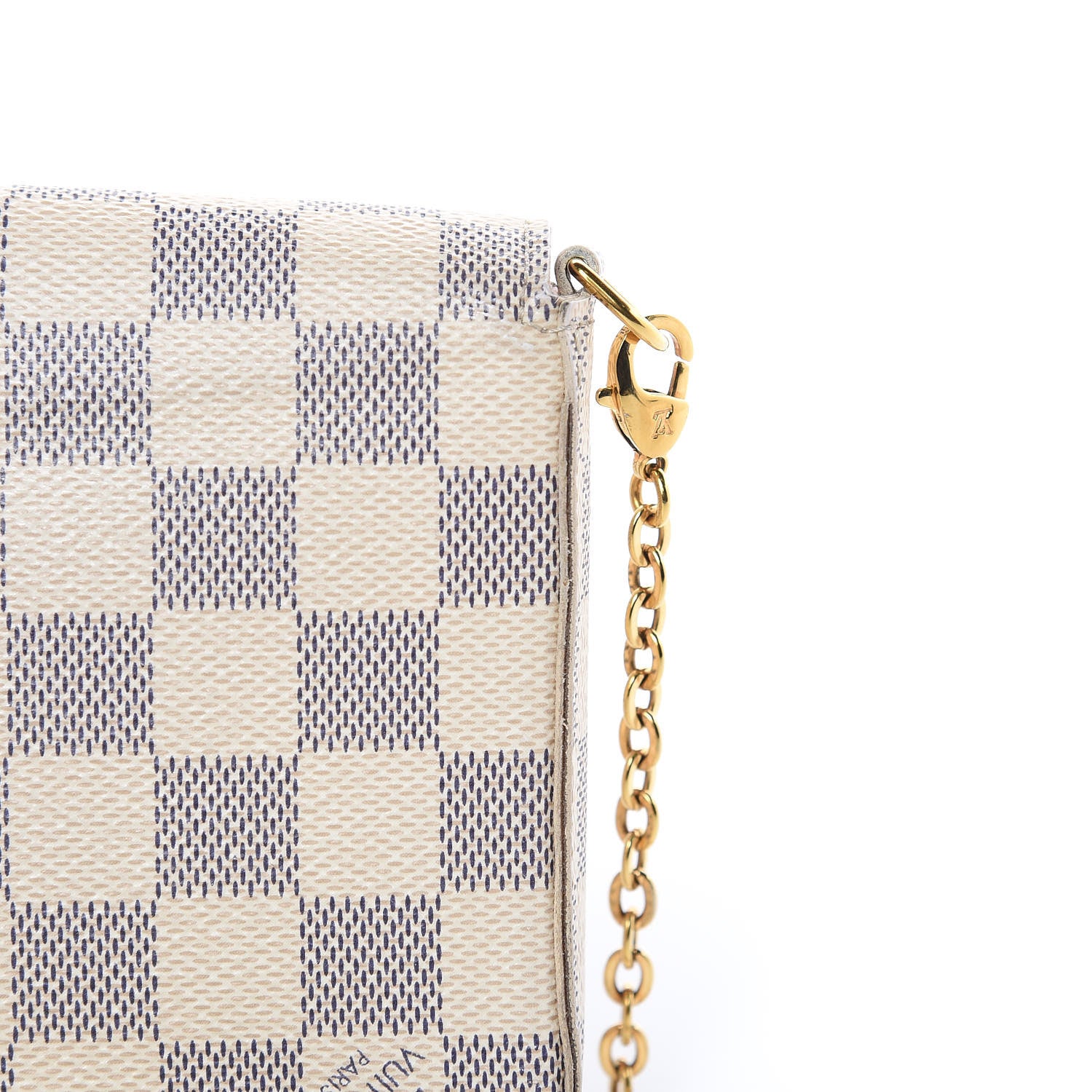 Louis Vuitton Damier Azur Pochette Felicie Chain Wallet Rose Ballerine 11 of 16