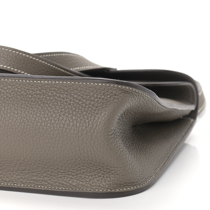 Hermes Taurillon Clemence Halzan 31 GM Etoupe 8 of 8