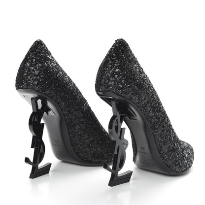 Saint Laurent Glitter Opyum 100 Pumps 36 Black 4 of 10