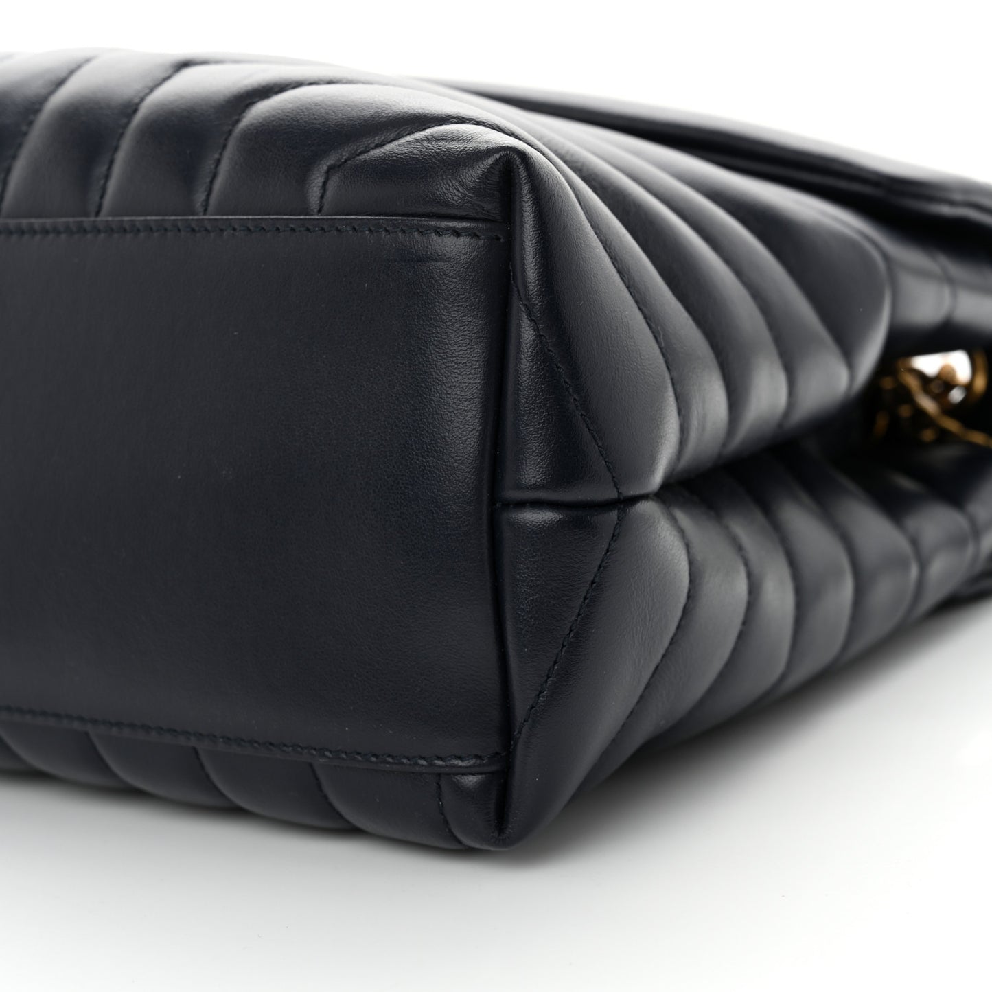 Calfskin Y Quilted Monogram Medium Loulou Chain Satchel Deep Marine