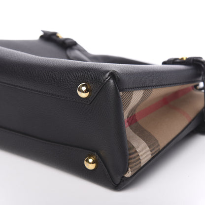 Burberry Grainy Calfskin House Check Small Banner Tote Black 9 of 14