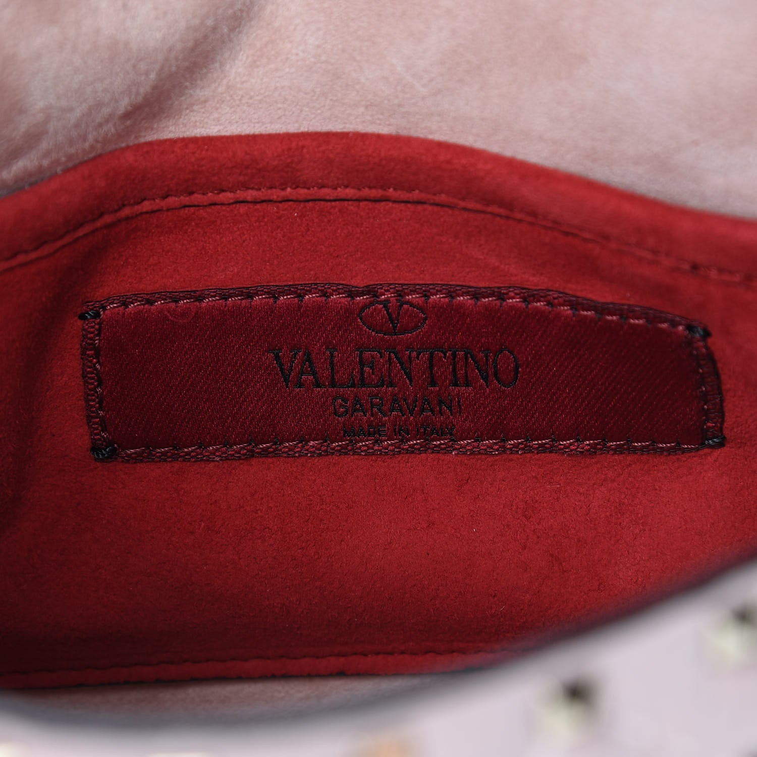 Valentino Garavani Craquele Nappa Small Rockstud Spike Shoulder Bag Water Rose 6 of 11