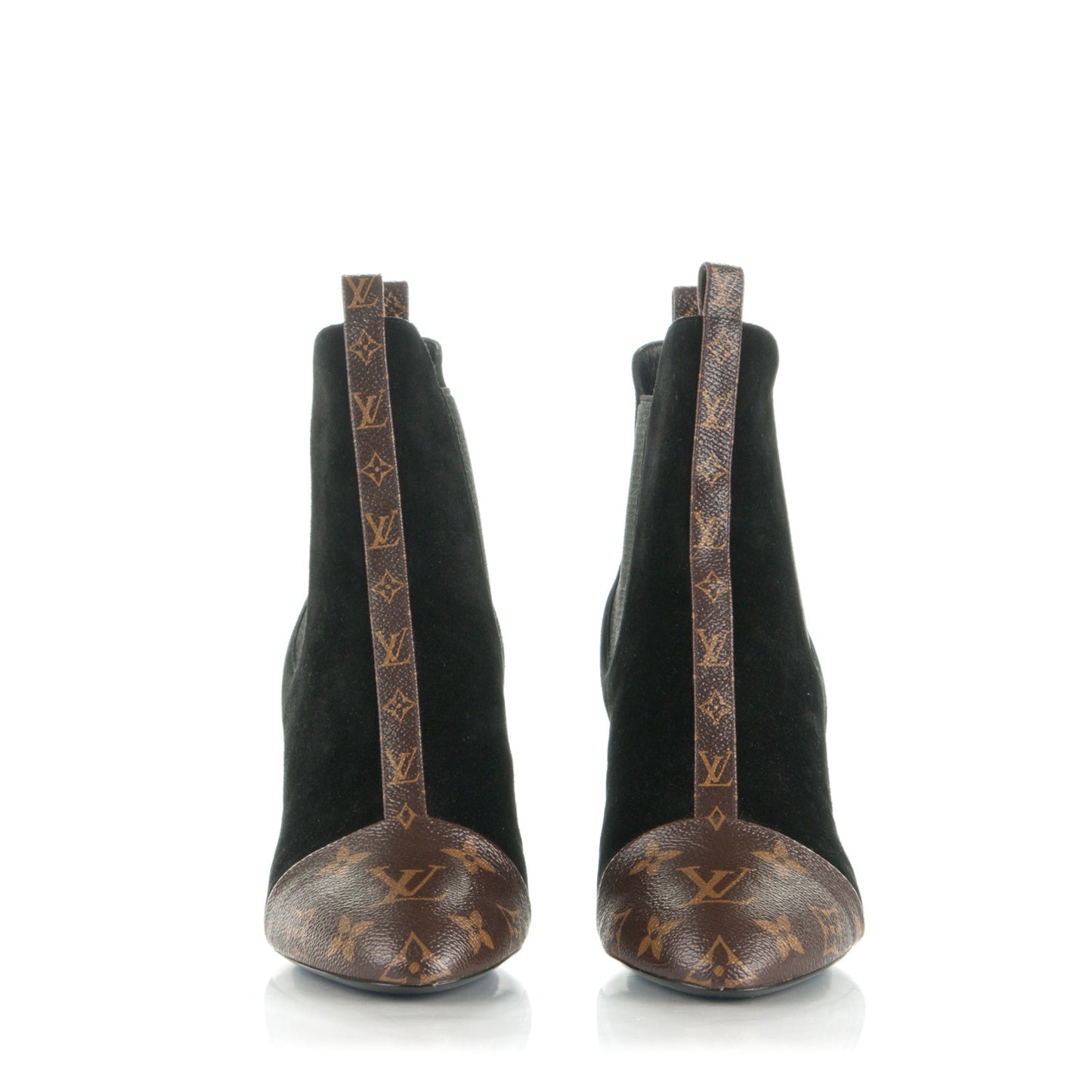 Monogram Suede Revival Ankle Boots 37 Black
