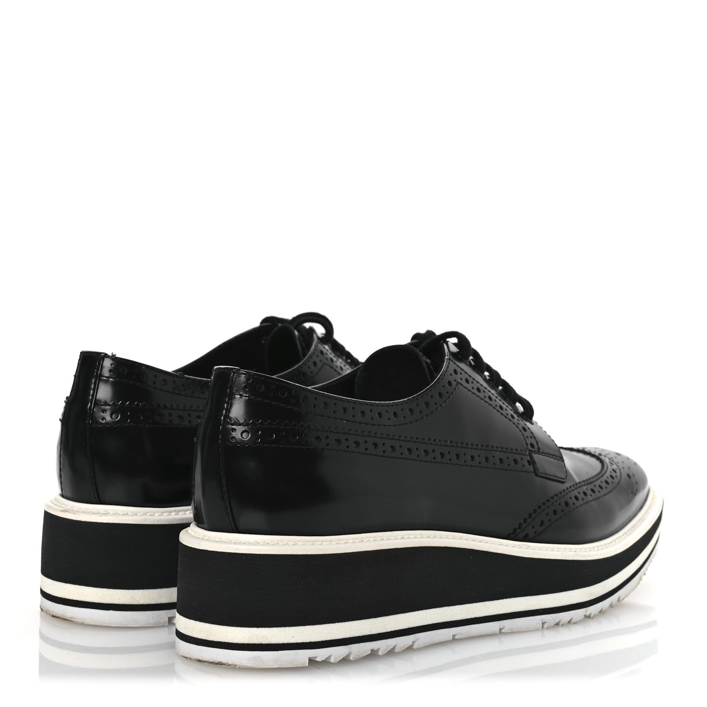 Spazzolato Wingtip Brogue Platform Derby 39.5 Black