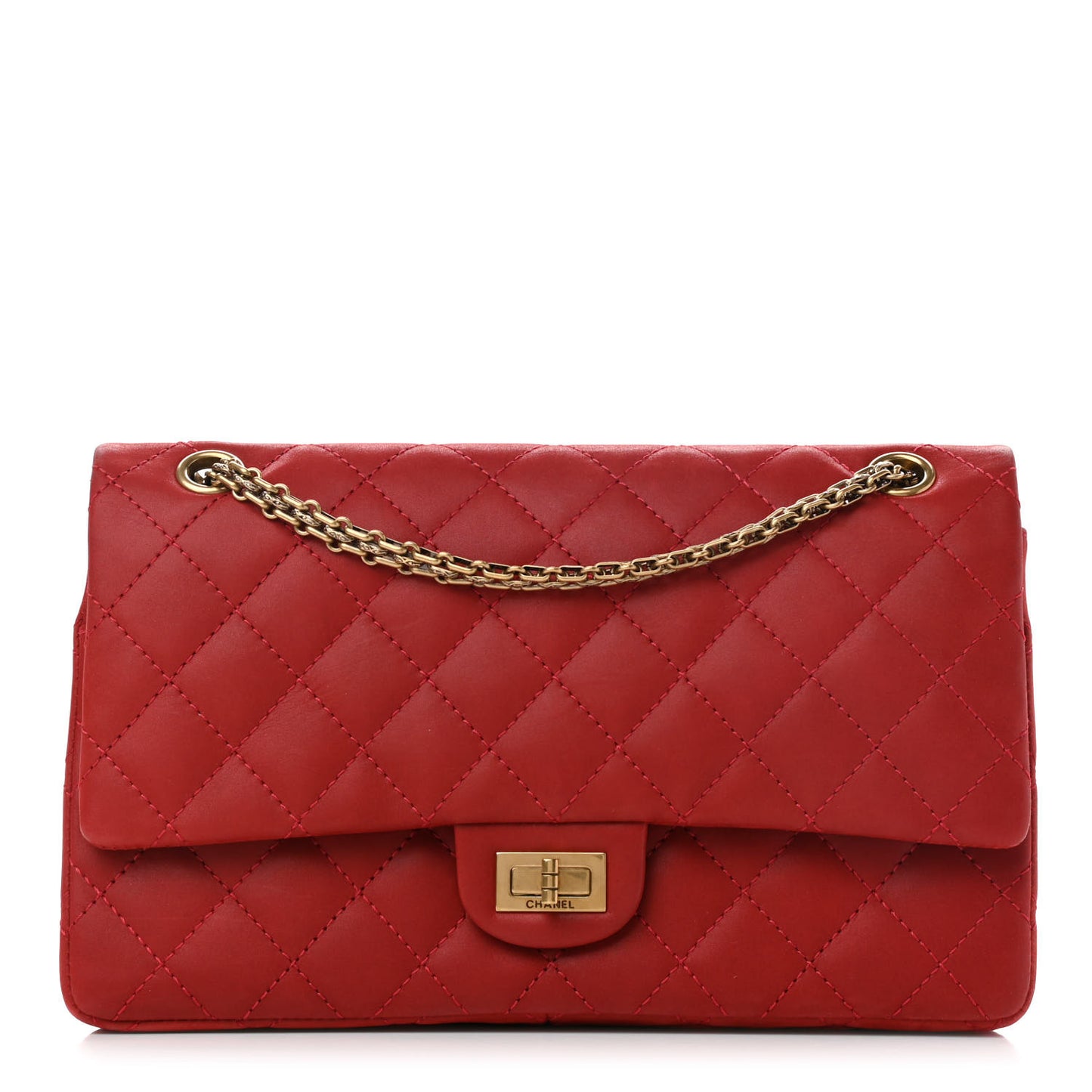 Iridescent Calfskin Quilted 2.55 Reissue 226 Flap Red