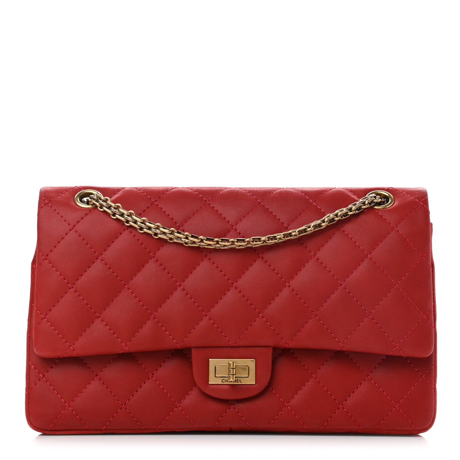 Chanel Iridescent Calfskin Quilted 2.55 Reissue 226 Flap Red 1 of 11