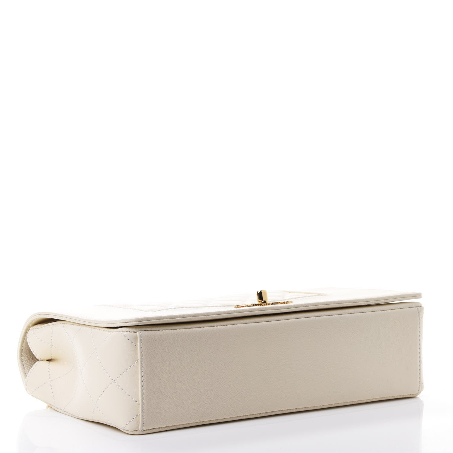 Chanel Sheepskin Quilted Vintage Mademoiselle Flap White 3 of 4