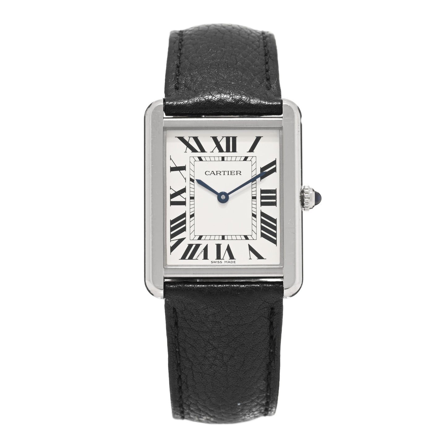 Stainless Steel Calfskin 27mm Tank Solo Quartz Watch