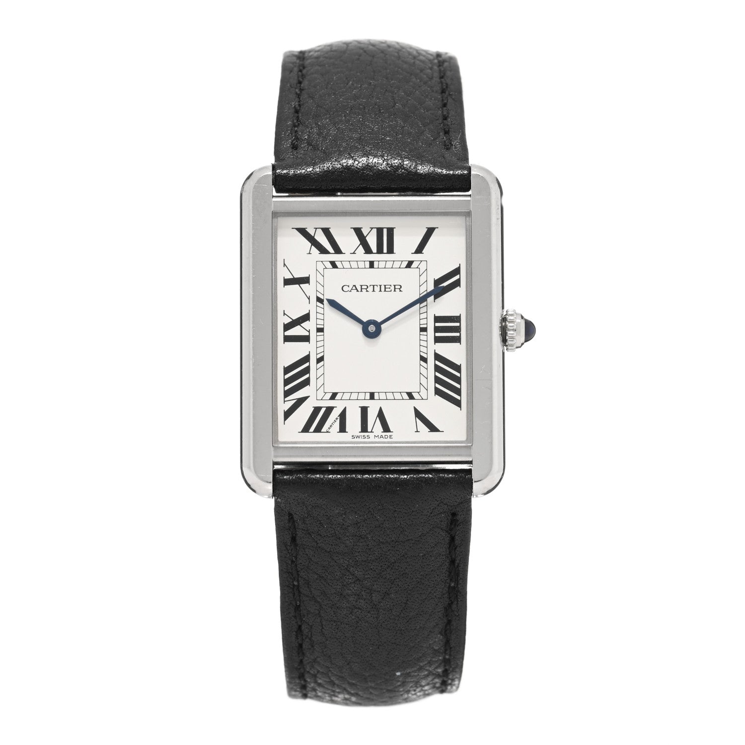 Cartier Stainless Steel Calfskin 27mm Tank Solo Quartz Watch 1 of 5