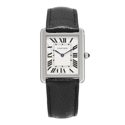 Cartier Stainless Steel Calfskin 27mm Tank Solo Quartz Watch 1 of 5