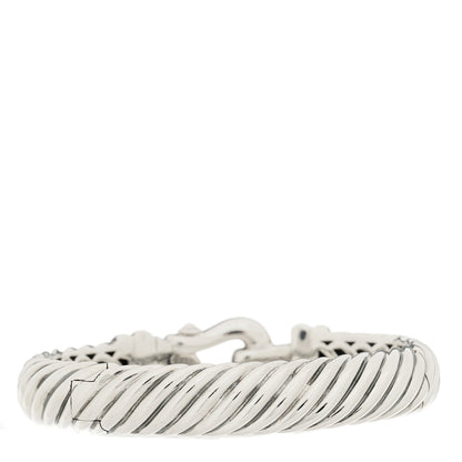 David Yurman Sterling Silver Diamond 10mm Cable Buckle Bracelet 2 of 3