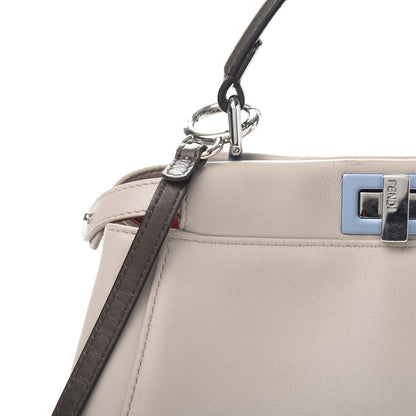Fendi Nappa Colorblock Mini Peekaboo Iconic Satchel Grigio Polvere Carbone Bloody Mary 9 of 12