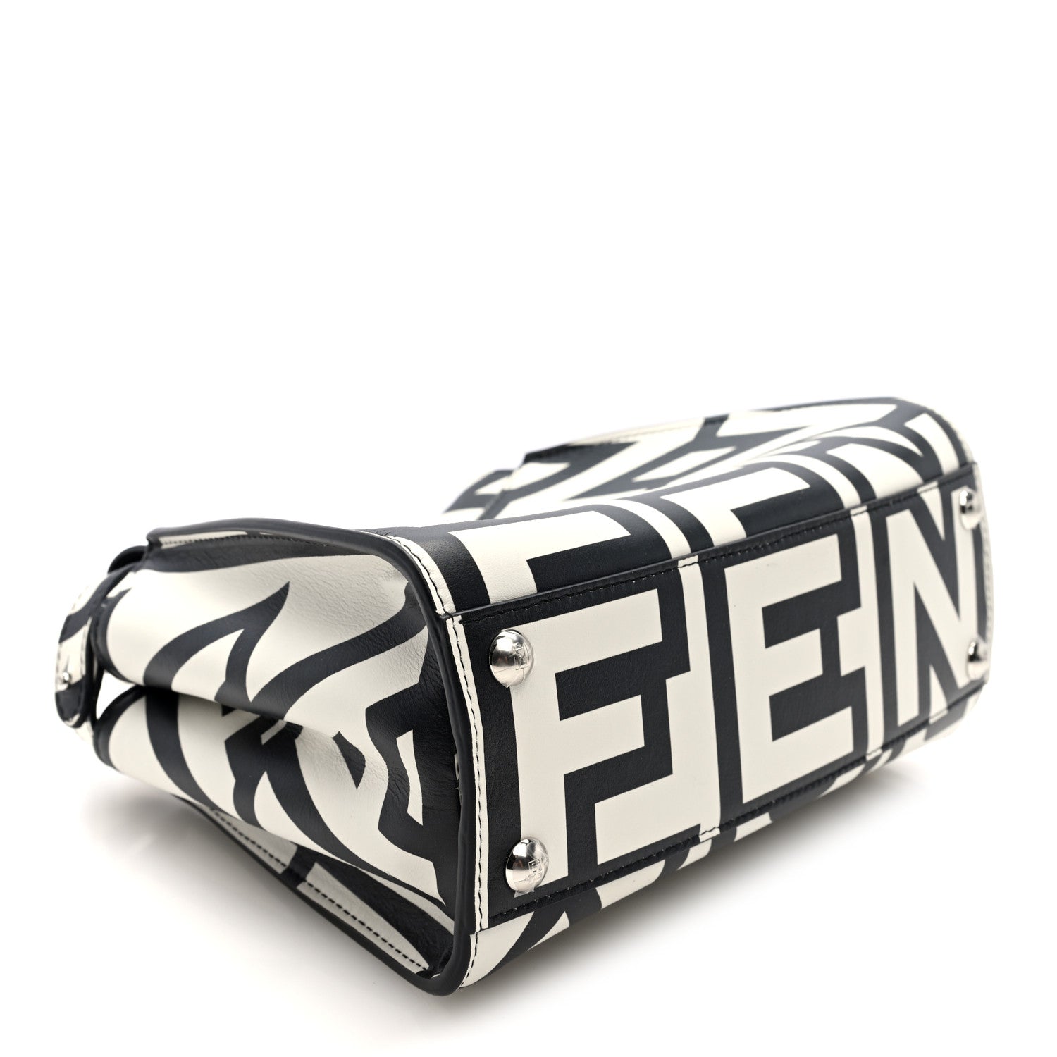 Fendi X MARC JACOBS Nappa Mini Peekaboo I SEE U Satchel Black White 4 of 10