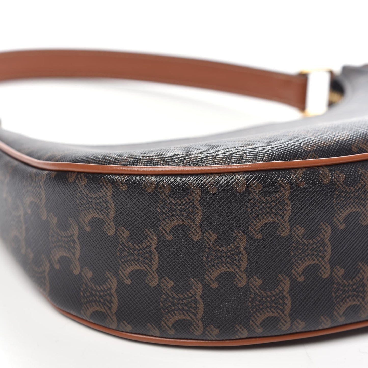 Triomphe Canvas Calfskin Ava Shoulder Bag Tan