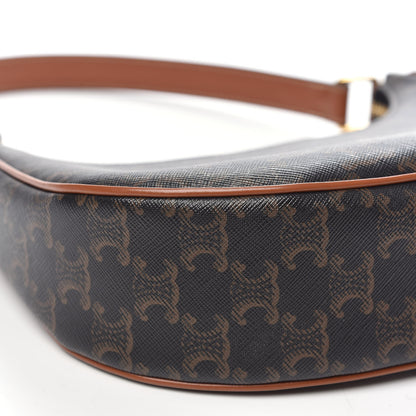 Celine Triomphe Canvas Calfskin Ava Shoulder Bag Tan 7 of 10