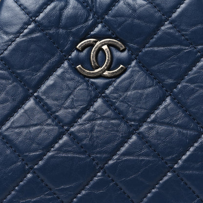 Chanel Aged Calfskin Quilted Gabrielle Backpack Navy Black 8 of 10