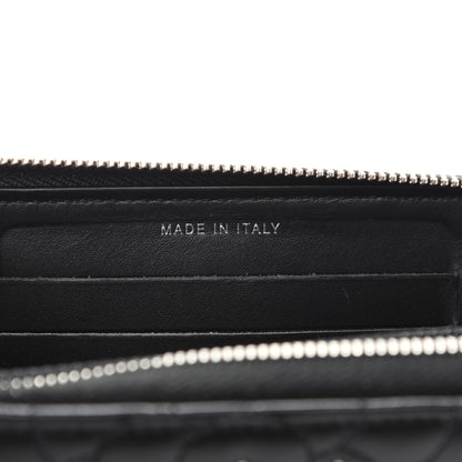 Chanel Lambskin Camellia Studded Large Gusset Zip Around Wallet Black 9 of 15