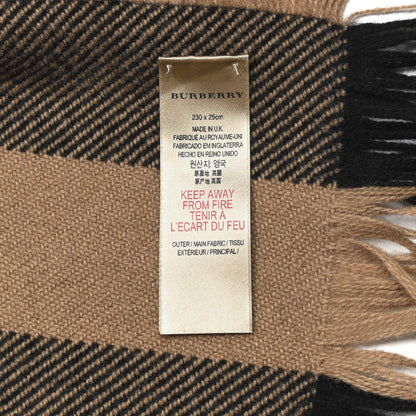 Burberry Wool Half Mega Check Fringe Scarf Camel 4 of 4