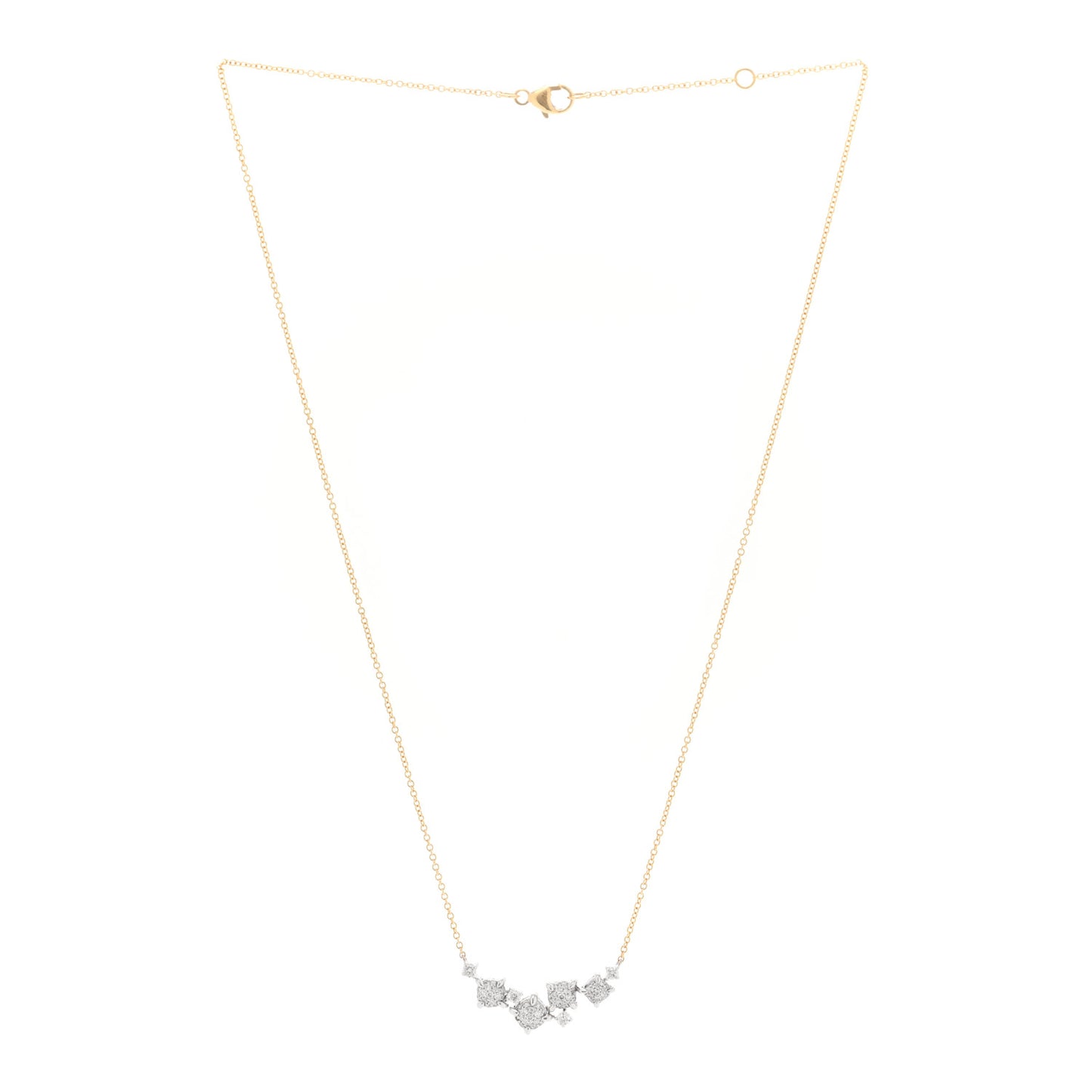 18K Yellow White Gold Diamond Precious Chatelaine Necklace