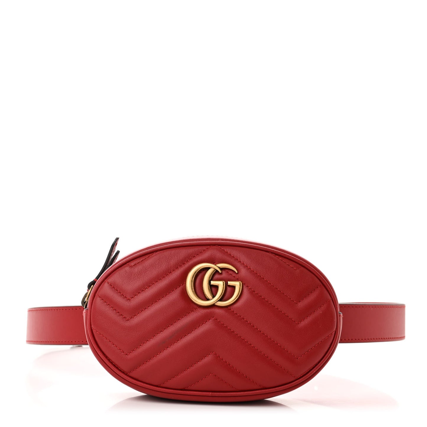 Calfskin Matelasse GG Marmont Belt Bag 85 34 Hibiscus Red