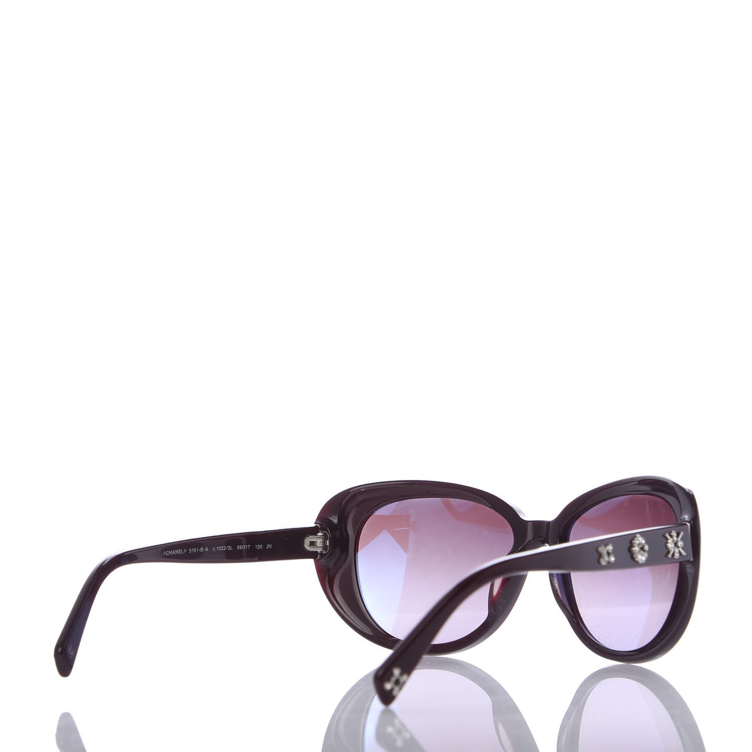 Chanel Crystal CC Sunglasses 5151-B Burgundy 4 of 6