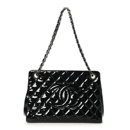 Chanel Patent Quilted Timeless CC Shopping Tote Black 1 of 10