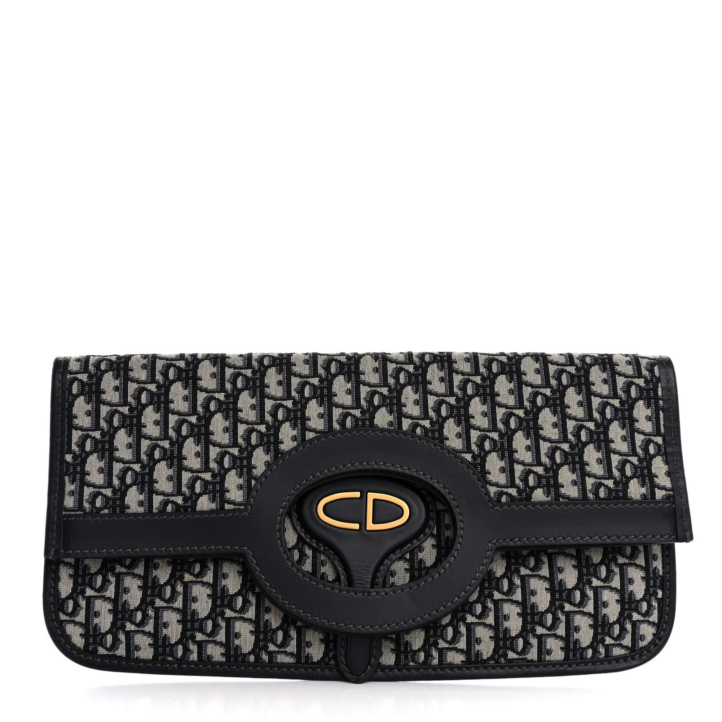 Oblique Fold Over Clutch Blue