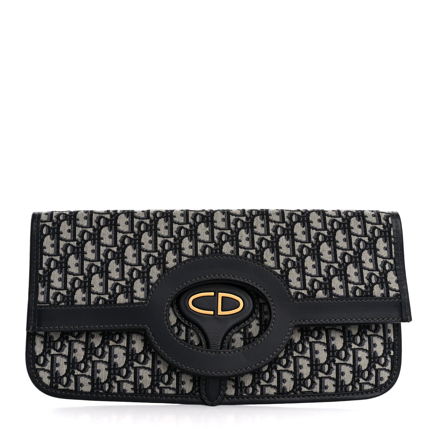 Christian Dior Oblique Fold Over Clutch Blue 1 of 12