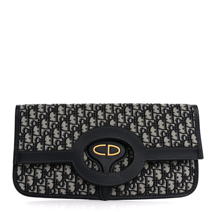 Christian Dior Oblique Fold Over Clutch Blue 1 of 12