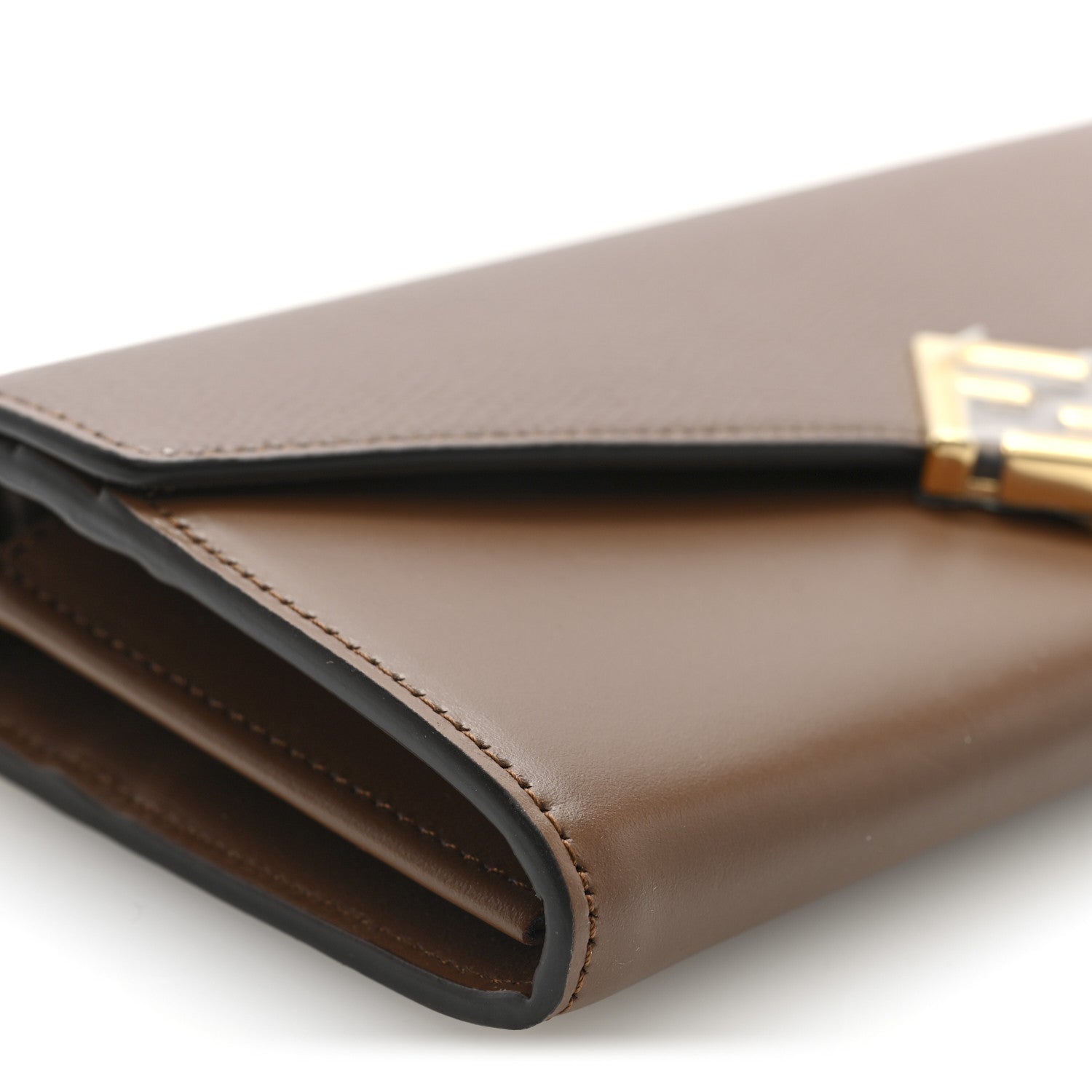 Fendi Vitello King Cruise FF Diamonds Continental Envelope Wallet On Chain Gianduia 8 of 9