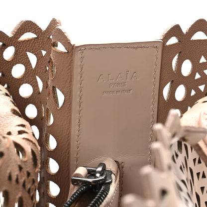 Alaia Calfskin Laser Cut Tote Sable 7 of 11