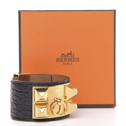 Hermes Matte Alligator Collier de Chien CDC Bracelet S Black 7 of 7