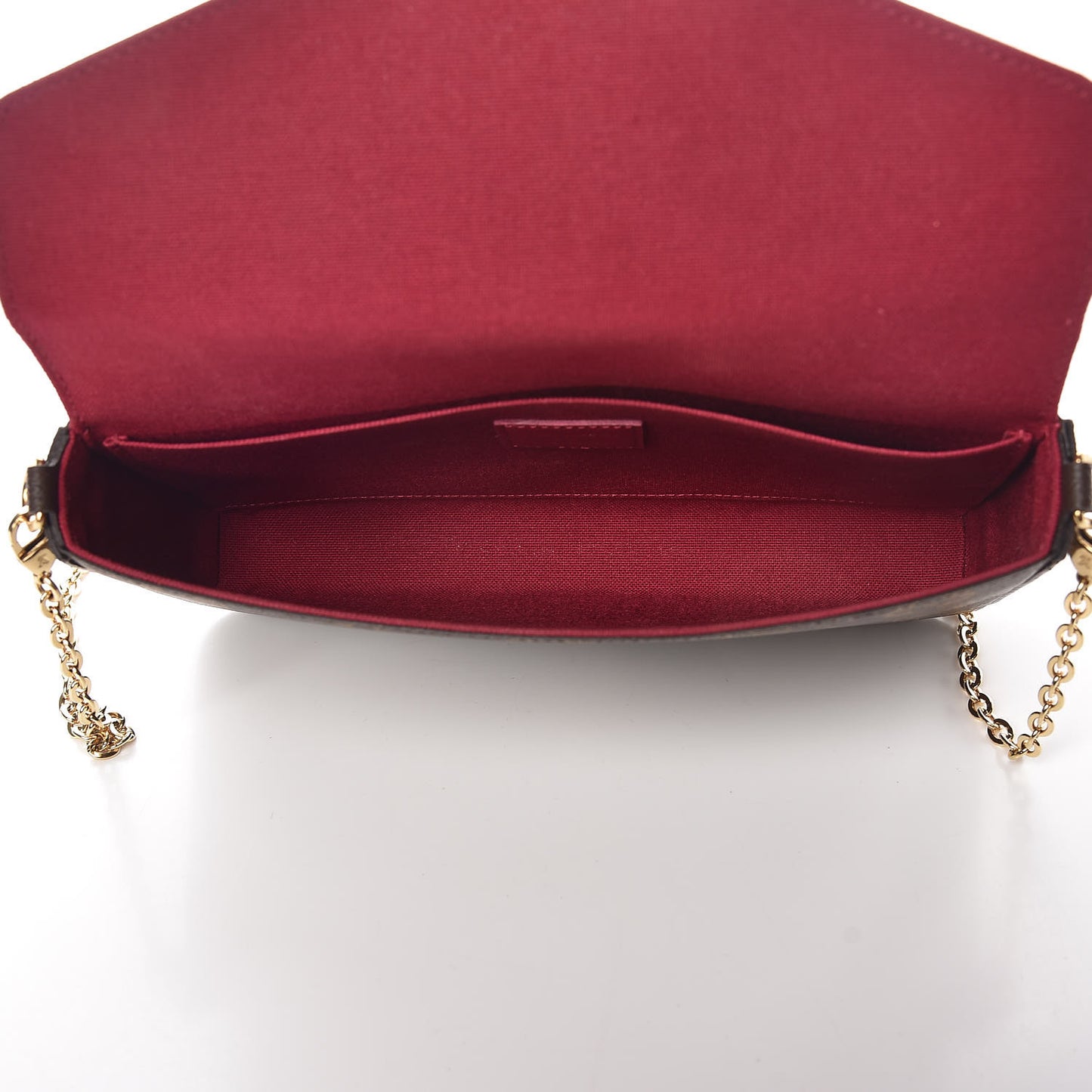 Monogram Pochette Felicie Chain Wallet Fuchsia