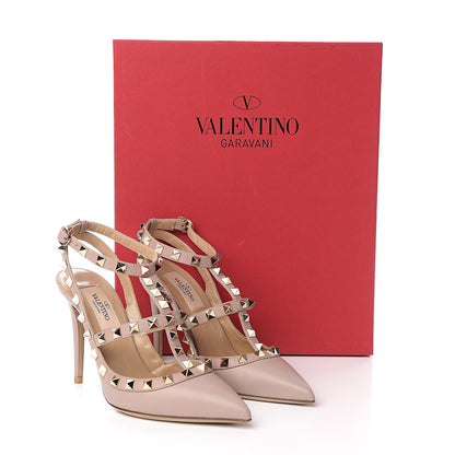 Valentino Garavani Nappa Rockstud Ankle Strap Pumps 35 Poudre 11 of 11