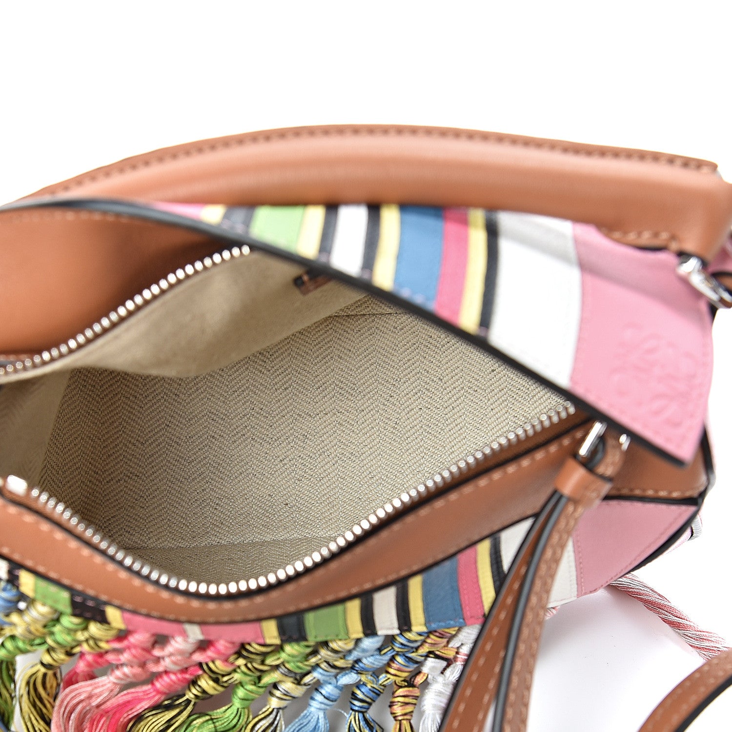 Loewe Calfskin Mini Fringe Puzzle Bag Pink Multicolor 5 of 11