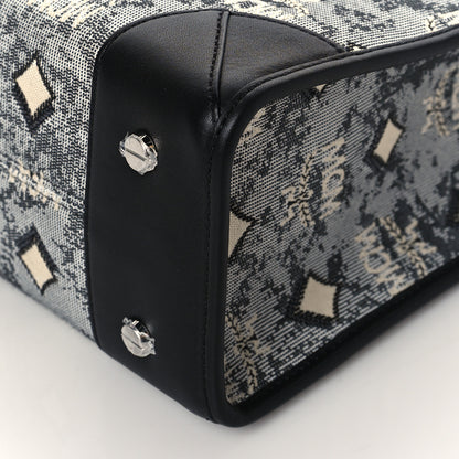 MCM Jacquard Monogram Small Tote Grey 9 of 9
