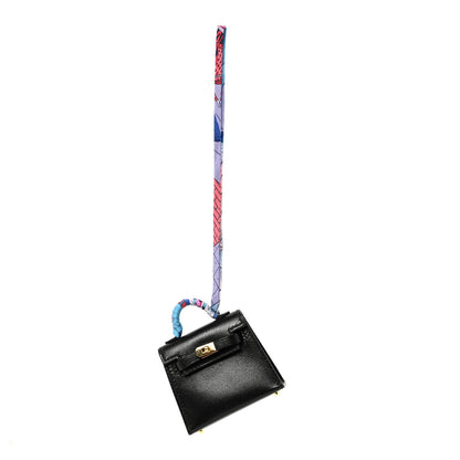 Hermes Tadelakt Mini Kelly Twilly Bag Charm Black 1 of 4