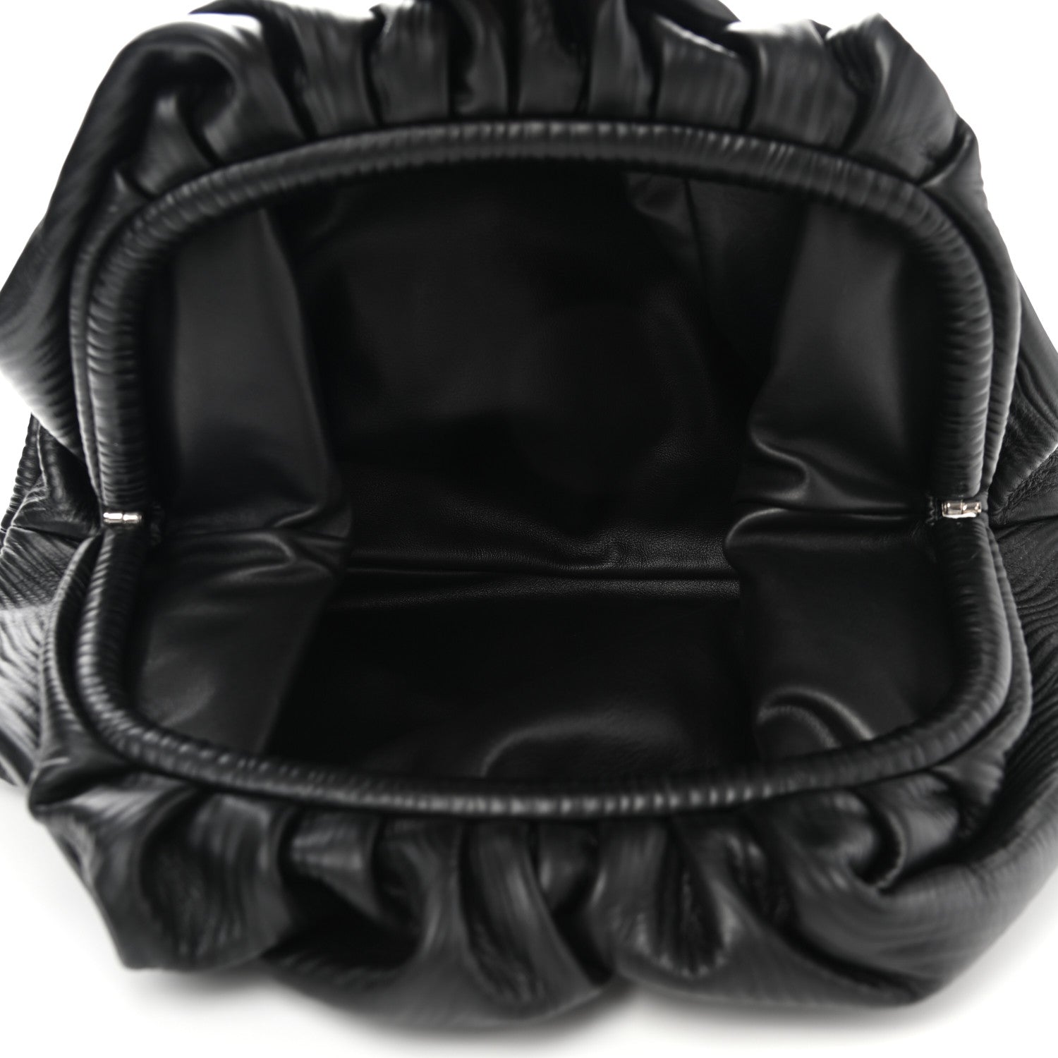 Bottega Veneta Bark Calfskin Embossed The Pouch Oversized Clutch Black 5 of 8