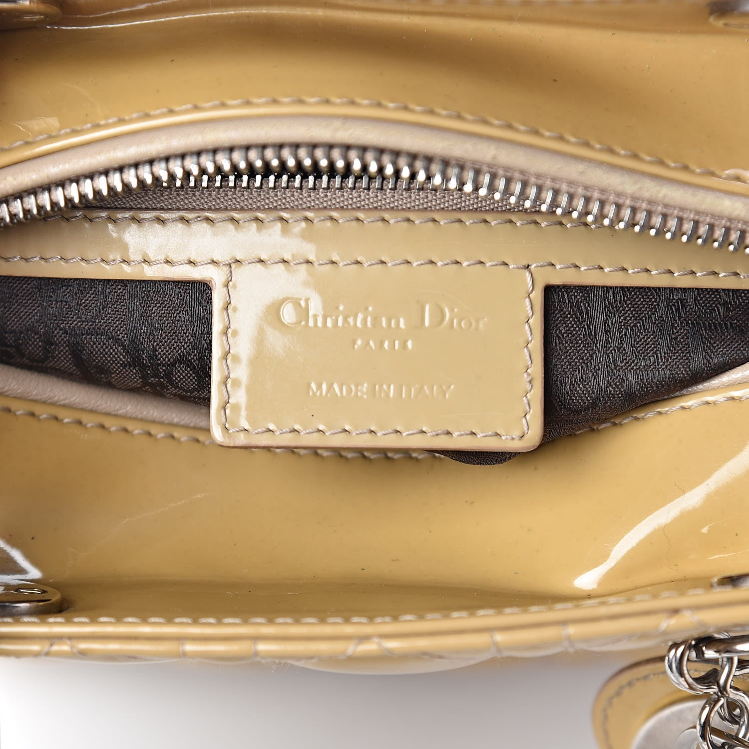 Christian Dior Patent Cannage Medium Lady Dior Beige 6 of 11