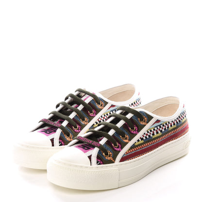 Christian Dior Canvas Ethnic Embroidered Womens Walk'N'Dior Low Top Sneakers 38.5 Fuchsia 2 of 10