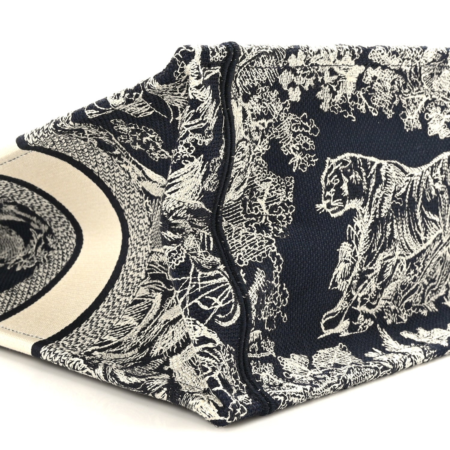 Christian Dior Canvas Embroidered Medium Toile De Jouy Reverse Book Tote Blue 8 of 9