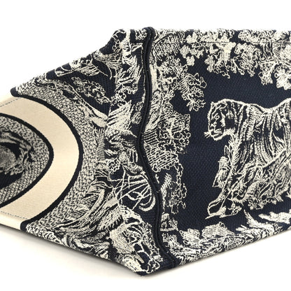 Christian Dior Canvas Embroidered Medium Toile De Jouy Reverse Book Tote Blue 8 of 9