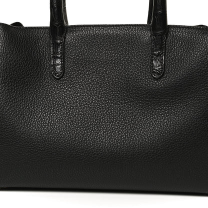 Nancy Gonzalez Calfskin Crocodile Cristie Satchel Black 9 of 12