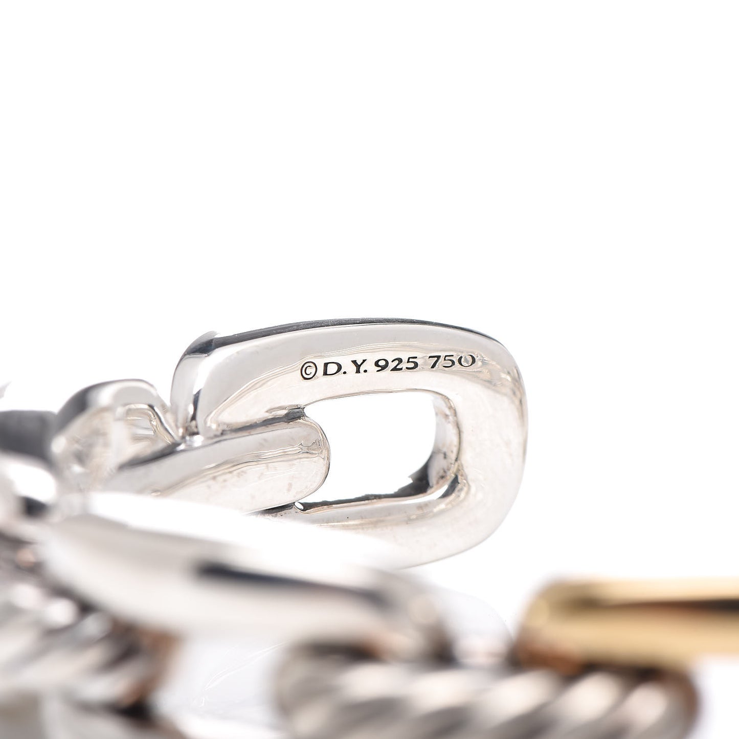 Sterling Silver 18K Yellow Gold 14mm Wellesley Link Single Stack Bracelet