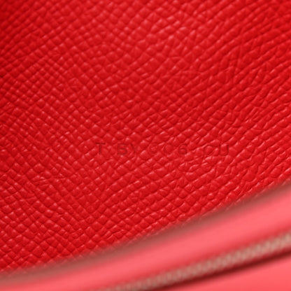 Hermes Epsom Bearn Gusset Wallet Rouge Casaque 7 of 8