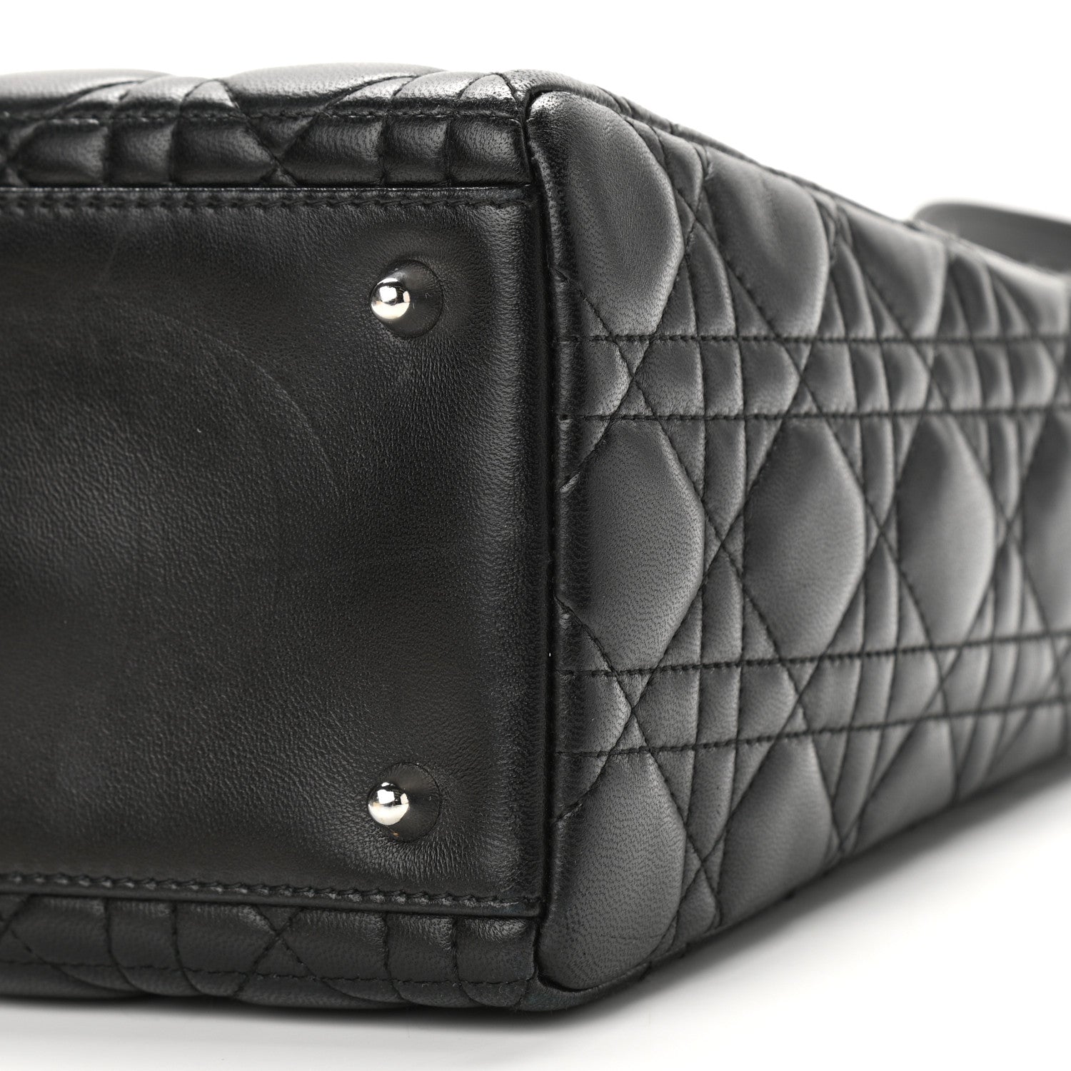 Christian Dior Lambskin Cannage Medium Lady Dior Black 9 of 10