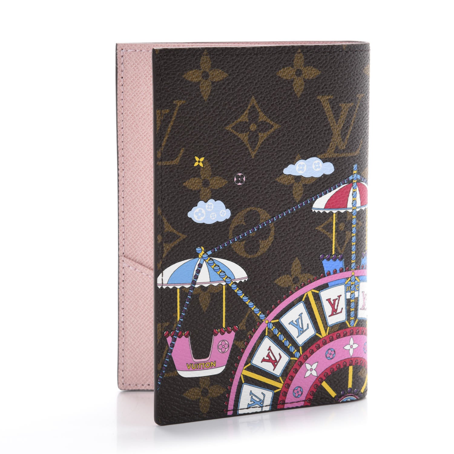 Louis Vuitton Monogram 2020 Christmas Animation Big Wheel Passport Cover Rose Ballerine 3 of 10