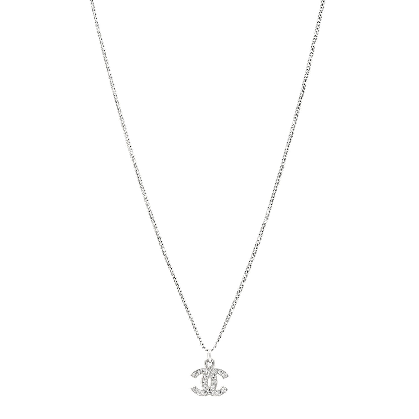 Crystal Timeless CC Necklace Silver