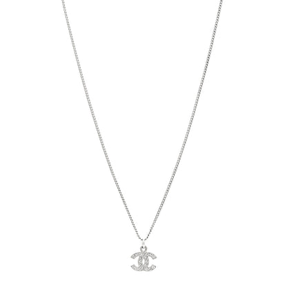 Chanel Crystal Timeless CC Necklace Silver 1 of 5