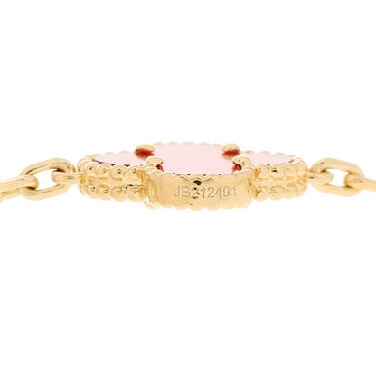 Van Cleef & Arpels 18K Yellow Gold Carnelian 10 Motifs Vintage Alhambra Necklace 6 of 6